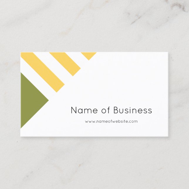 Yellow Olive Geometric Consultant Business Card (Front)