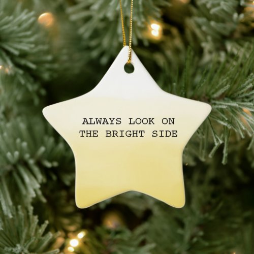 Yellow Ombre Bright Side Ceramic Ornament