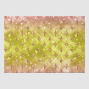 Yellow Ombre Glitter Star Celestial Pattern Tissue Paper