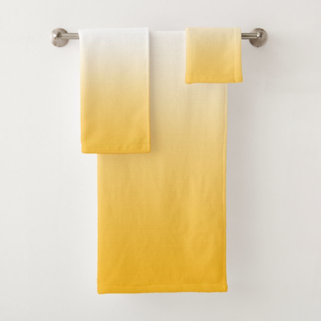 Yellow Ombre Gradient Color Bath Towel Set (Insitu)