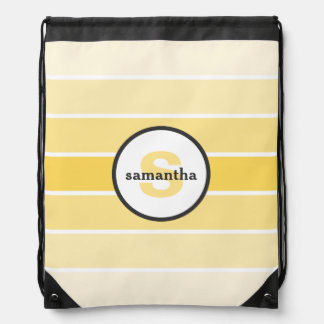 Yellow Ombre Monogram Drawstring Bag