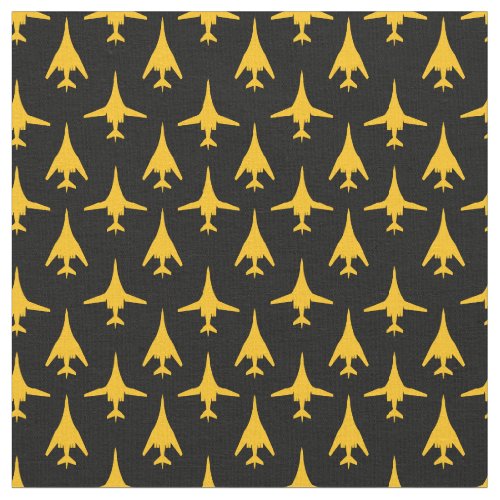 Yellow on Black B_1 Spirit Bomber Pattern Fabric