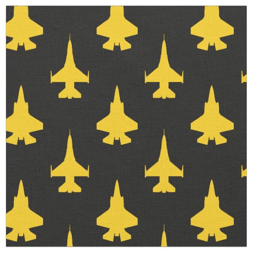 Yellow on Black F16 and F35 Pattern Fabric