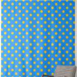 Yellow On Blue Polka Dots Pattern Design  Fabric