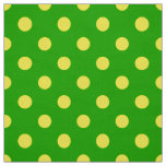 Yellow On Green Polka Dots Pattern Design  Fabric