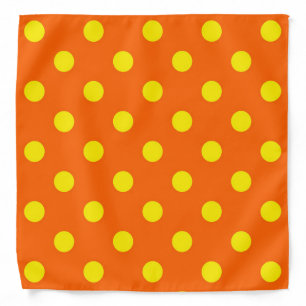 Yellow On Orange Polka Dots Pattern Design Bandana