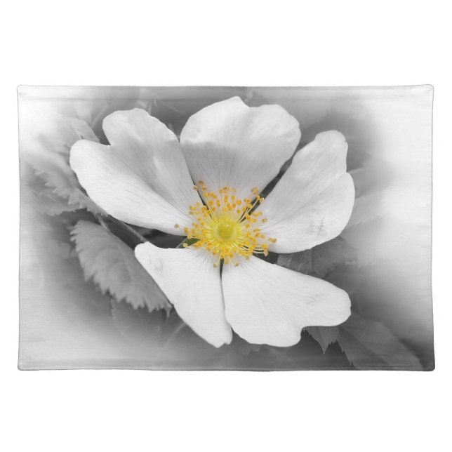 yellow on shades of gray cloth placemat (Front)
