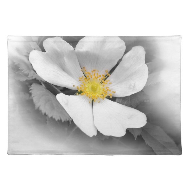 yellow on shades of gray cloth placemat (Front)