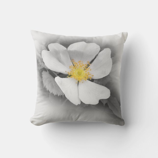 yellow on shades of gray outdoor pillow (Front)