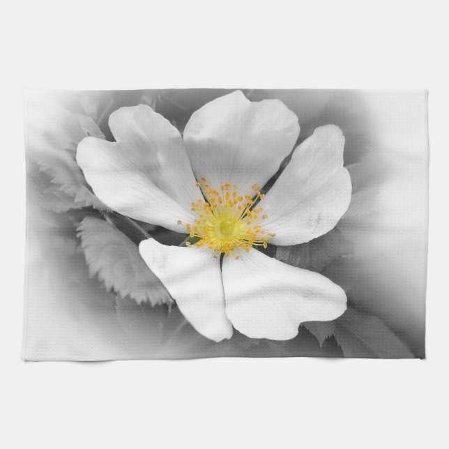 yellow on shades of gray towel (Horizontal)