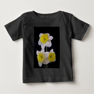 Yellow on White Daffodil Baby T-Shirt