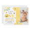 Yellow One Floral Honey Bee First Bee-day Birthday