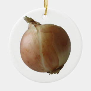 Yellow Onion Ceramic Ornament