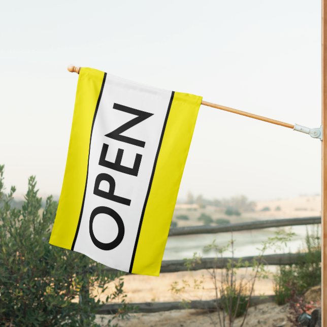 Yellow Open Sign for Business Flag (Insitu (Back))