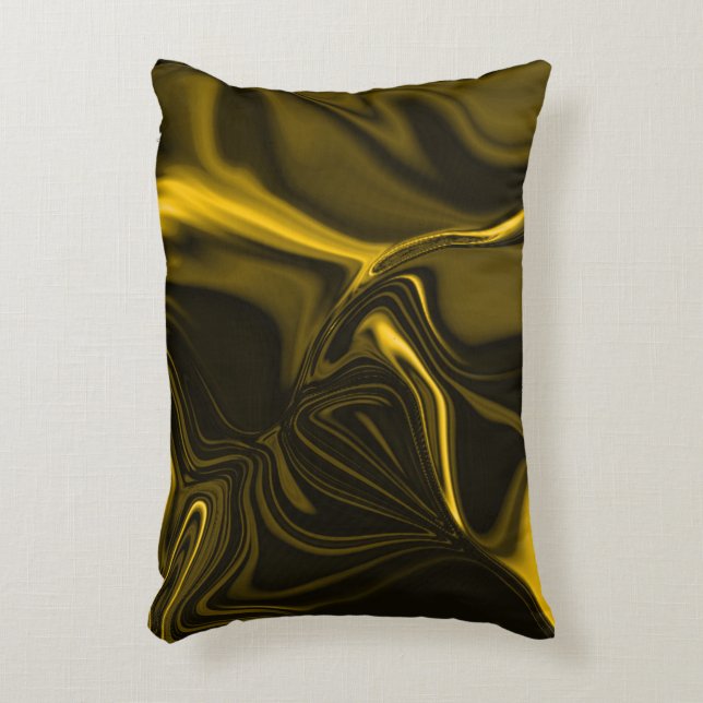 Yellow or gold curves in brown image accent pillow (Front(Vertical))