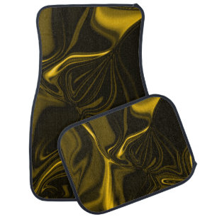 Yellow or gold curves in ocher image car floor mat