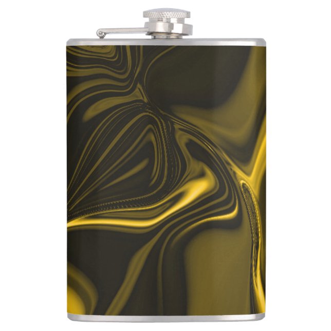 Yellow or gold curves on some brown image  flask (Front)