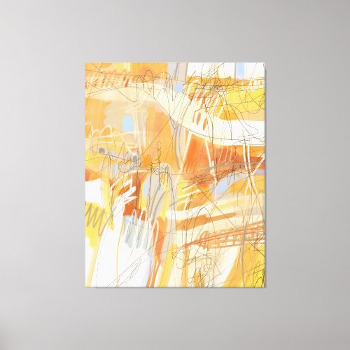 Yellow Orange Abstract Expressionist Painting Canvas Print