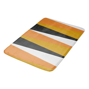 Yellow Orange and Gray   Bath Mat