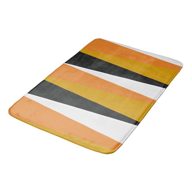 Yellow Orange and Gray   Bath Mat (Angled)