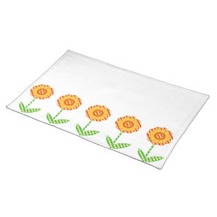 Yellow Orange And Green Plaid Floral Placemats