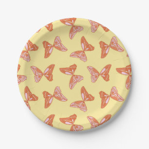Yellow, Orange and Pink Butterflies Paper Plates