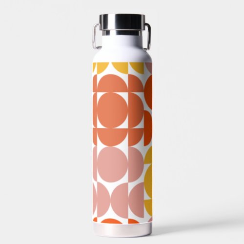 Yellow Orange and Pink Mid_Century Style Water Bottle