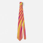 [ Thumbnail: Yellow, Orange and Purple Curved Ripples Pattern Neck Tie ]