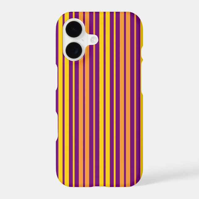 Yellow Orange and Purple Vertical Stripes Pattern  Iphone Case (Back)