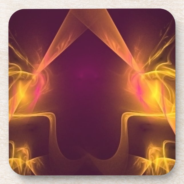 Yellow Orange and Red Spotlights Coaster (Front)