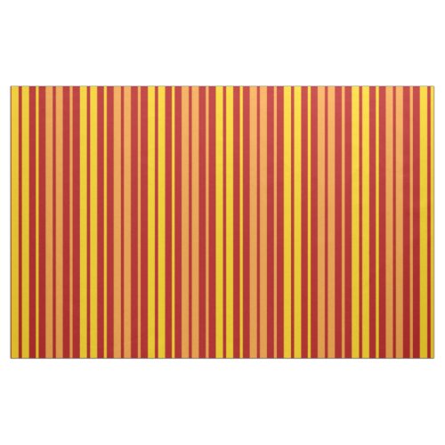 Yellow Orange and Red Vertical Stripes Pattern  Fabric