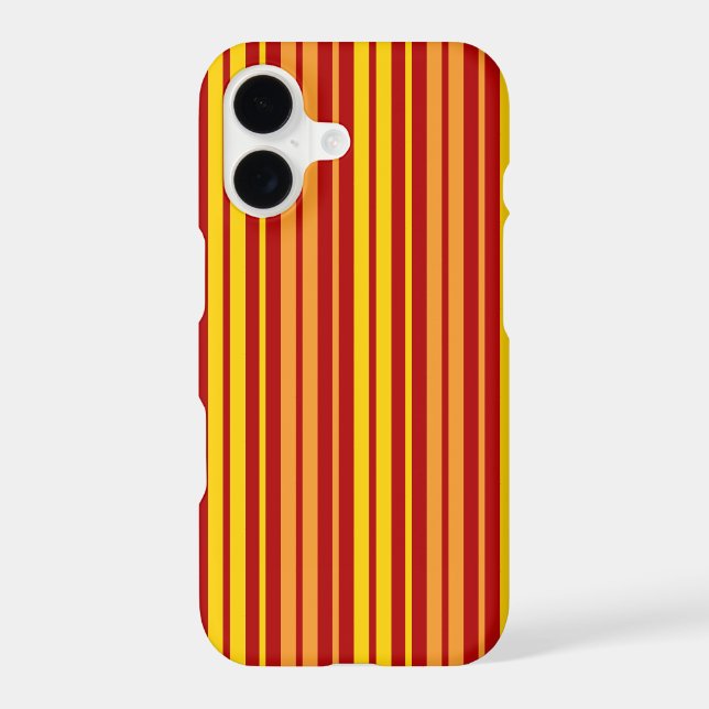 Yellow Orange and Red Vertical Stripes Pattern  iPhone Case (Back)