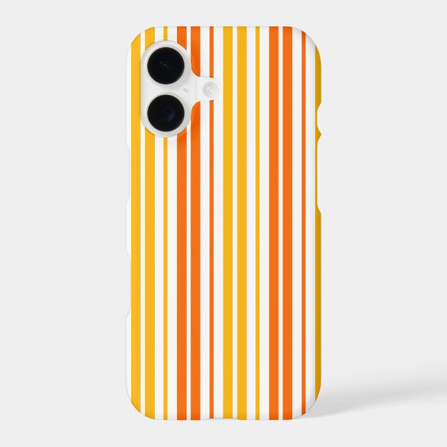Yellow Orange and White Vertical Stripes Pattern  Iphone Case (Back)
