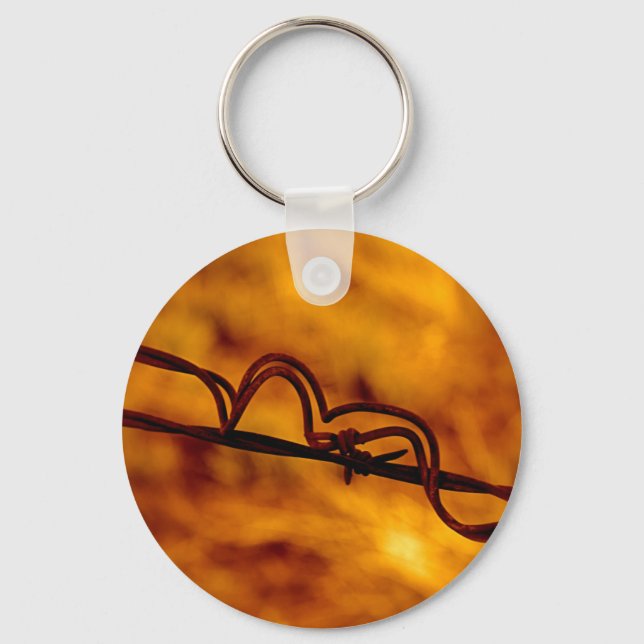 Yellow Orange Barbed Wire Fugue Keychain (Front)