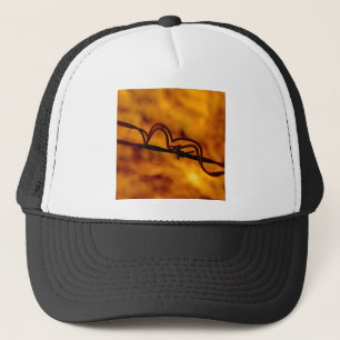 Yellow Orange Barbed Wire Fugue Trucker Hat