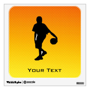 Yellow Orange Basketball Wall Sticker