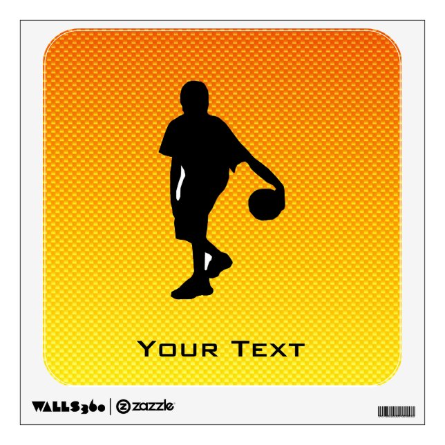 Yellow Orange Basketball Wall Sticker (Front)