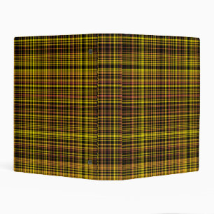 Yellow Orange Black Plaid Pattern Mini Binder