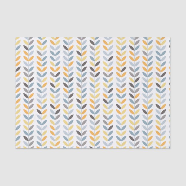 yellow orange blue gray Scandinavian pattern Tissue Paper (Front)