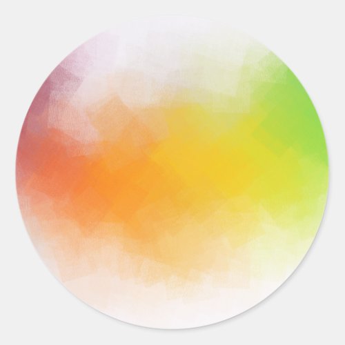 Yellow Orange Blue Green Pink Red Abstract Artwork Classic Round Sticker