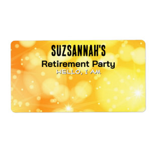 Yellow & orange Bokeh Paper Label Name Tags