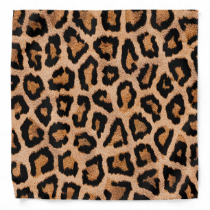 Yellow Orange Brown Black Leopard Animal Print Bandana