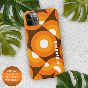 Yellow Orange Brown Retro Midcentury Art Pattern iPhone 11Pro Max Case