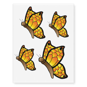 Yellow/orange butterfly temporary tattoos
