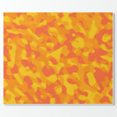 Yellow Orange Camouflage Print Pattern Wrapping Paper (Flat)