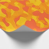 Yellow Orange Camouflage Print Pattern Wrapping Paper (Corner)
