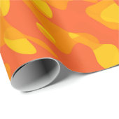 Yellow Orange Camouflage Print Pattern Wrapping Paper (Roll Corner)