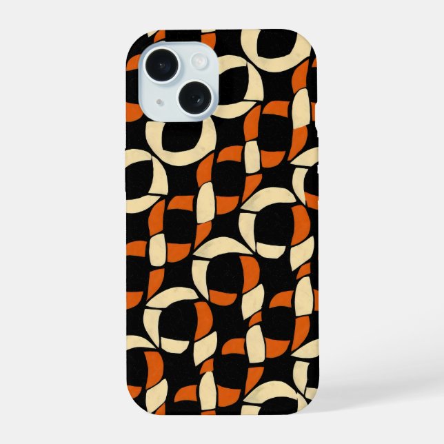 Yellow Orange Chain Pattern Iphone Case (Back)
