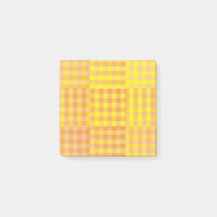 Yellow Orange Checker Patchwork Pattern Post-it Notes