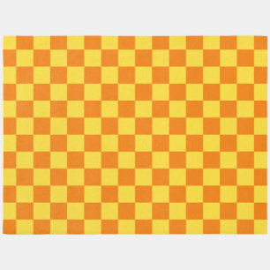 Yellow Orange Checkerboard Checkered Checked Check Outdoor Rug